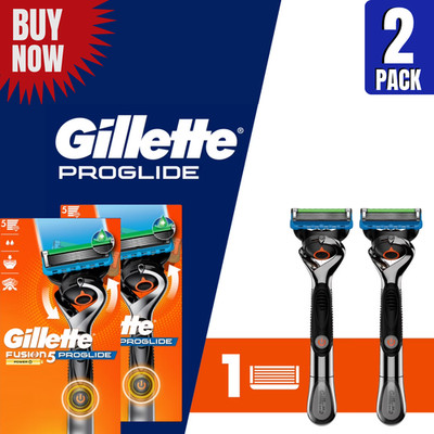 2X Gillette Fusion ProGlide Powered Men s Razor with Flex Ball Handle Technology