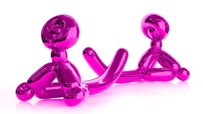 Jeff Koons - Monkey Monkey Pink Purple Balloon with COA Pop Art Certificate