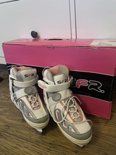 SFR Ice Skates Limited Edition Girls Pink/ White Carbon Blade UK 9J - 12J