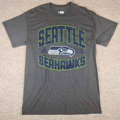 Seattle Seahawks Shirt Medium Gray NFL Team Apparel EST 1976 Logo Tee