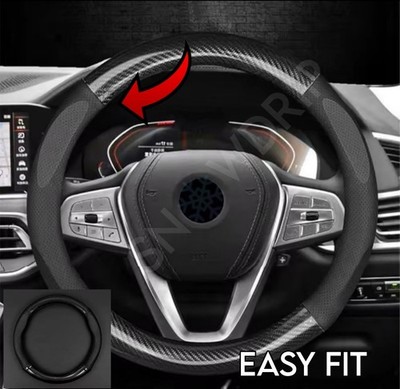 FÜR BMW 5ER G30 F10 G31 LENKRADBEZUG SCHUTZ CARBON LEDER SCHWARZ