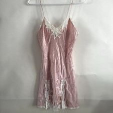 Vintage Victoria  s Secret Gold Label 100 Silk Slip Dress S Pink Coquette Y2K