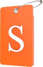 Gostwo 2 Pack Luggage Tags for Suitcases, 26 Initial Letter Large S, Orange 
