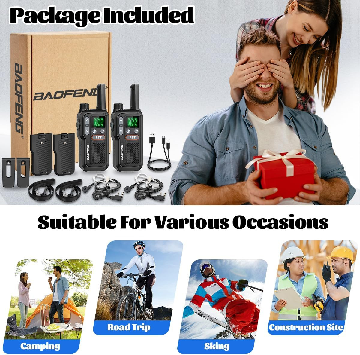 Walkie Talkies Long Range for Adults,Rechargeable FRS Walkie Talkies