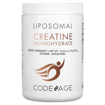 2 X  Codeage, Sport, Liposomal Creatine Powder, Unflavored, 1 lb (455 g)