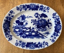 Ashworth Bros Yedo Pattern Blue White Large Platter Pre 1891 Staffordshire