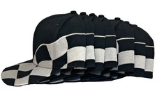 Lot of 7 Vintage Nissin Leather Strapback Checker Flag Curved Bill Cap Hat