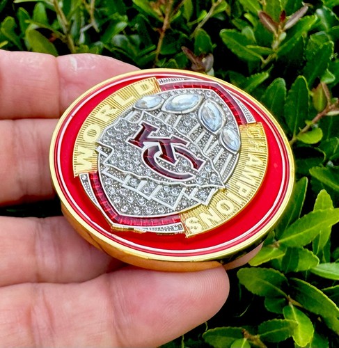 Kansas City Chiefs Super Bowl Champs Police Security Challenge Coin Ring Mahomes - Picture 10 of 15
