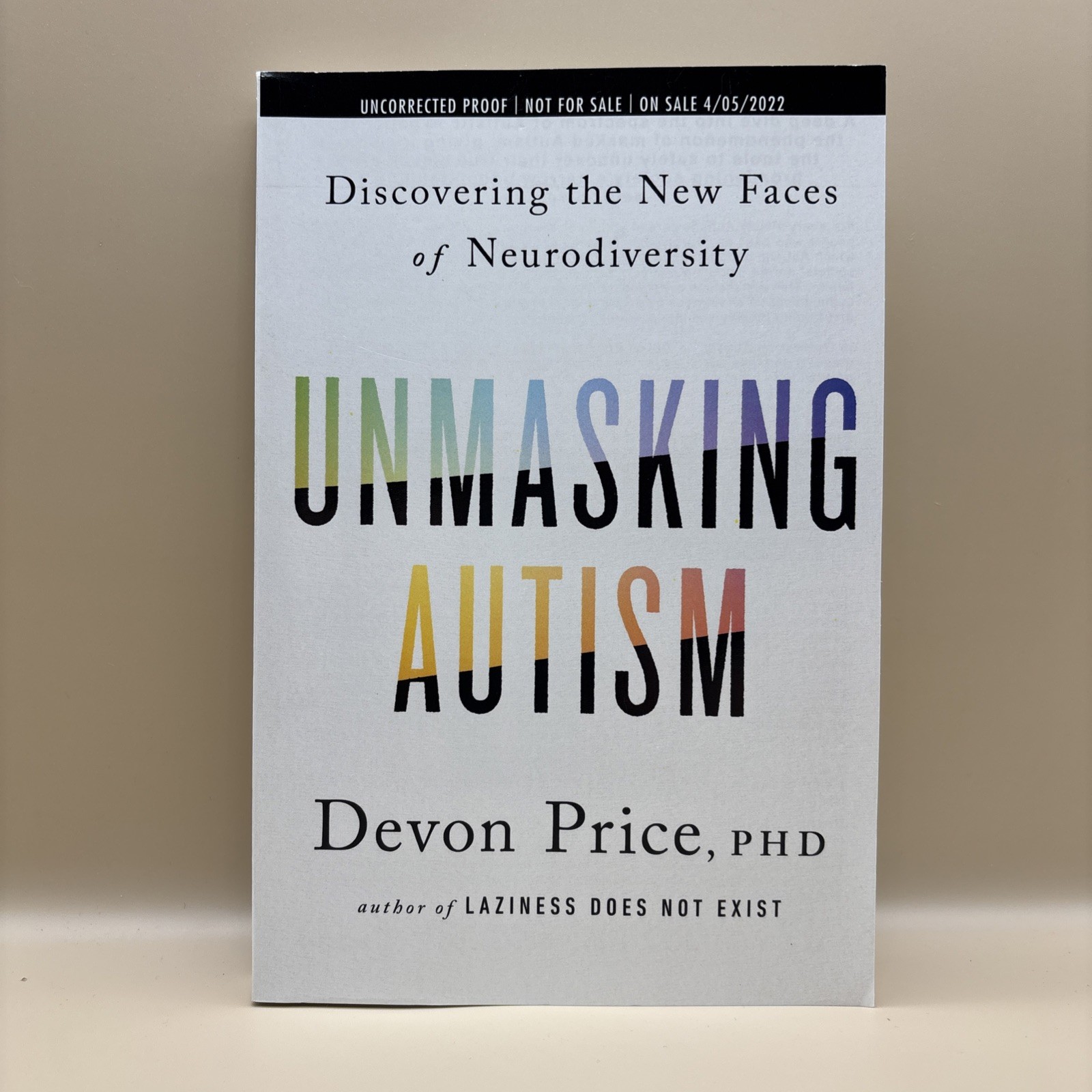 Unmasking Autism Rare Uncorrected Proof Devon Price PB