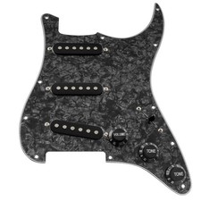 Musiclily Black Pearl 4Ply SSS Prewired Pickguard For Fender Squier Strat Guitar