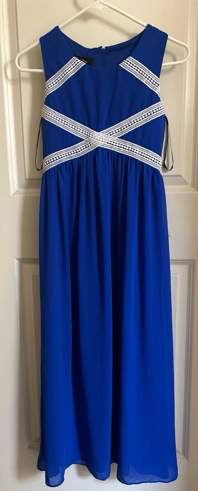 Blue dress With white detailing | Kids Size 12