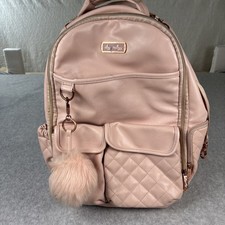 Itzy Ritzy Boss Backpack Diaper Bag Blush Pink Quilted Faux Leather