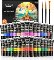 Acrylfarben Set 30 Tuben 36Ml 3 Pinselset Wasserfest Sä