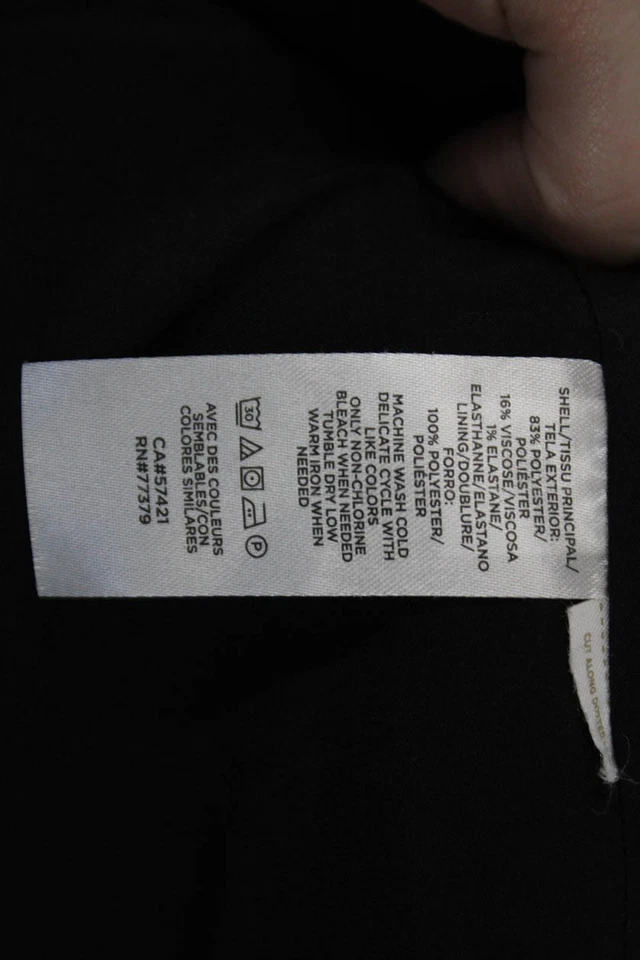 Ann Taylor Womens Classic Collared Button Blazer Black Size 00P - Image 4 of 4