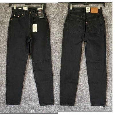 Levis 501 Jeans Womens 23x29 Black Big E High Rise '81 Tapered Leg NWT Buttonfly