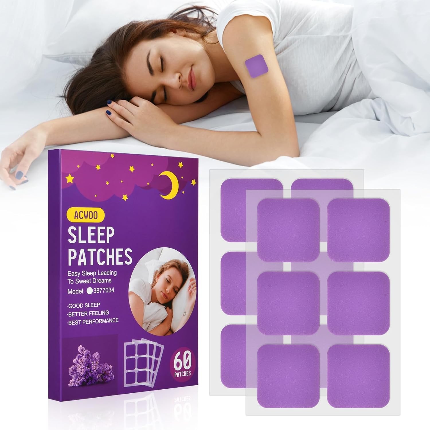 ACWOO Sleep Patches, 60PCS Upgraded Sleep Patches for Adult, High Strength Deep