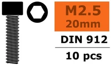 GForce - 2.5x20mm 10pcs steel socket head screws