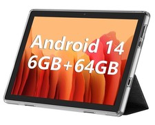 Android Tablet, 10.1 inch Android 14 Tablets 6GB RAM 64GB ROM 1TB Expand, 128...