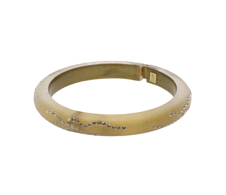 Brazalete Brazalete Alexis Bittar W1313 Oro Polvo Lucita y Cristal Incrustado Bisagras Foto 2 de 3