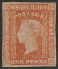 New South Wales 1856 1d wm "1" mint no gum SG102