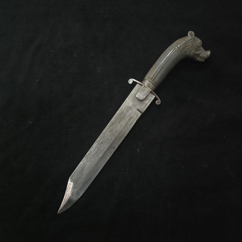 European Jade Boar Hunting Bowie Dagger Knife