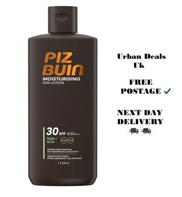 MOISTURISING SUN LOTION Loción solar hidratante Piz Buin SPF30, 200 ml (pack de 1)