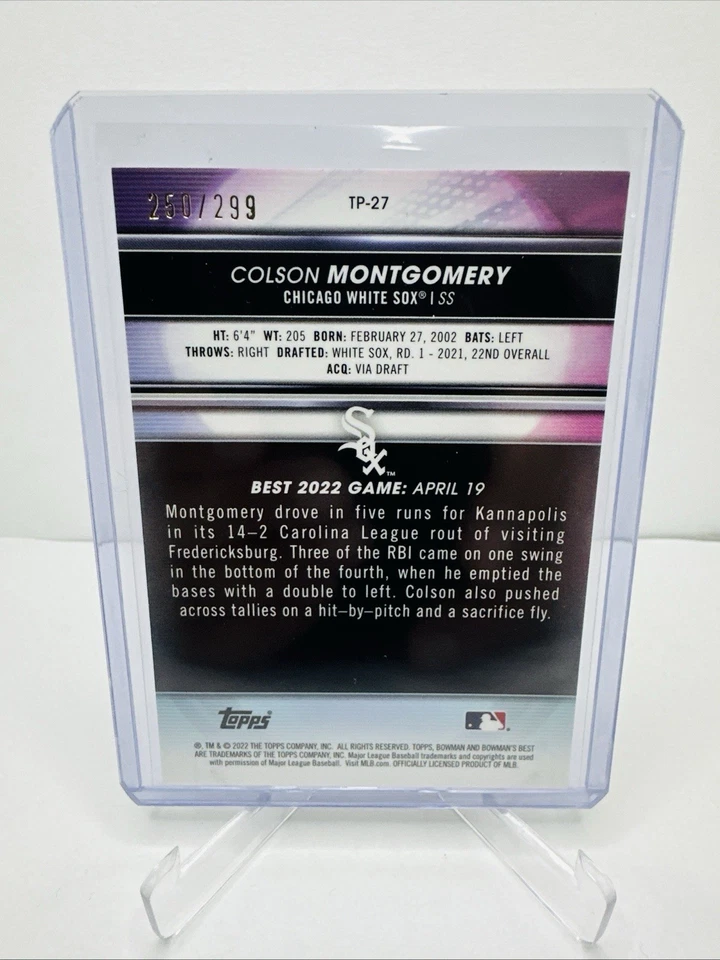 2022 Bowmans Best-Colson Montgomery Mini Diamond Refractor /299 White Sox - Image 4 of 4
