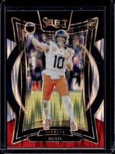 2024 Panini Select Bo Nix Concourse RC Black and Red Prizm Shock #30 Broncos