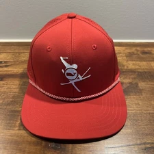 New Mens vineyard vines SnapBack flat brim trucker hat red skiing