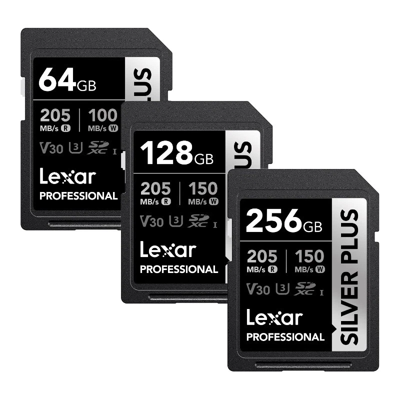 Lexar Professional Silver Plus 1TB 512GB 256GB 128GB 64GB UHS-I U3 V30 SD Card - Image 2 of 2