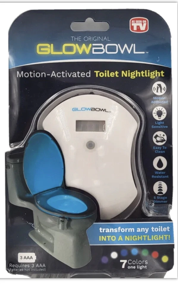 The Original Glowbowl Light Motion Activated Toilet Nightlight 7 Color Lights - Image 2 of 4