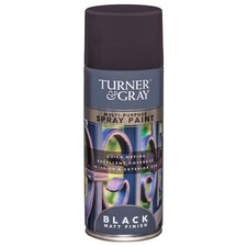Turner & Gray Black Matt Finish Spray Paint Can Household ,Car, Van ,Bike 400ml