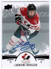 2016 UD TEAM CANADA JUNIORS/WOMEN LAURIANE ROUGEAU #10 BASE BLACK AUTOGRAPH AUTO