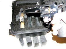 Custom precut 3 Large revolver pistol foam fits Pelican 1450 Apache 3800 case