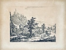 HOUSE AND GARDEN OF CASANOVA - IGNACE DUVIVIER (1758-1832) old master print