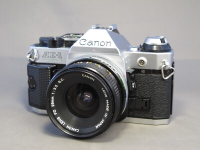 Canon AE-1 Program SLR & Lens FD 28mm F3.5 S.C. From Japan