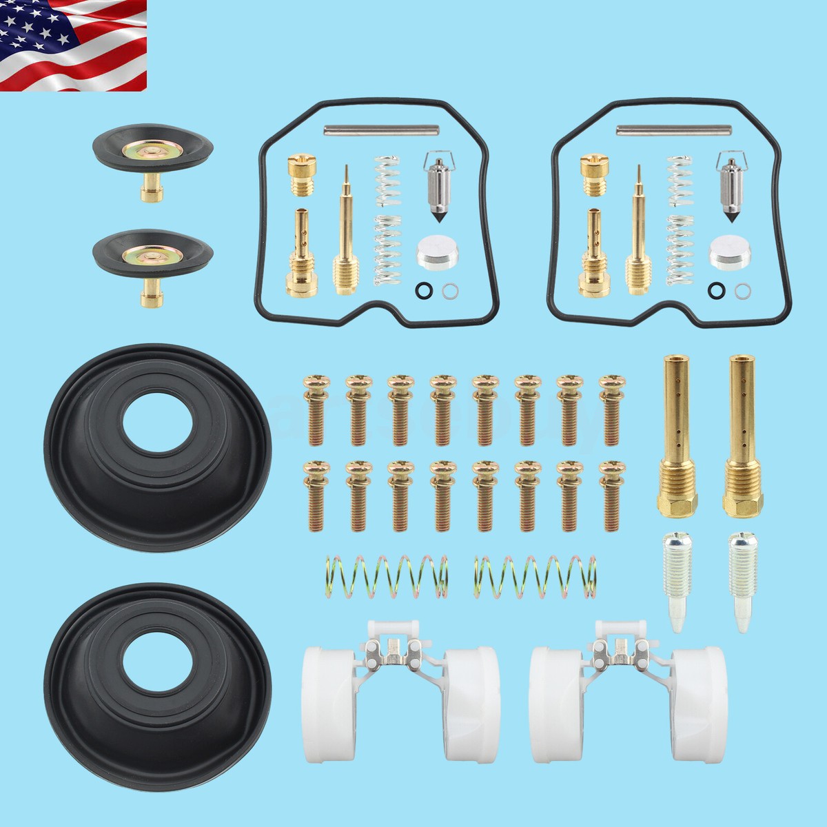 Carburetor Diaphragm Needle Float Screw Repair Kit For Kawasaki