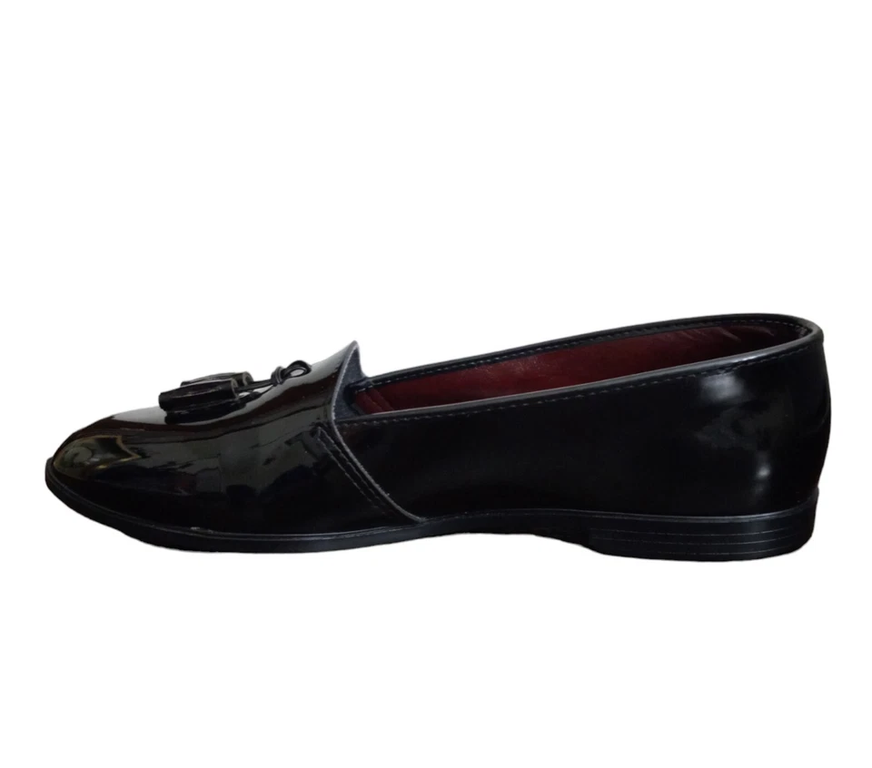 Pierre Cardin Men's Tassel Loafer Size 9 Black Patent Leather Made in USA - Image 3 of 4
