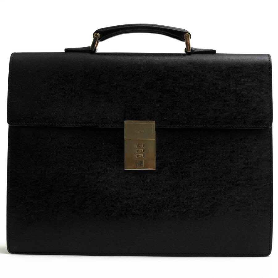 【美品】　GUCCI ブラックレザー ビジネスバッグ Gucci Business Bag Briefcase Black 34044 212792 Leather Flap Mens