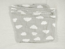 Cloud Island Gray White Clouds Baby Receiving Blanket Cotton 44x48