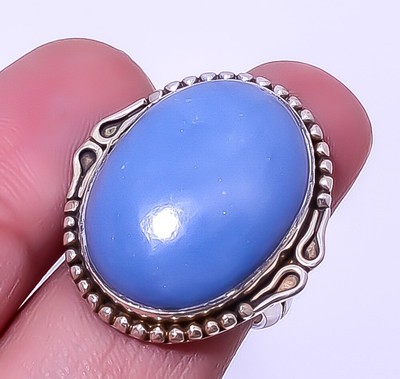 Angelite Jasper - Peru 925 Sterling Silver Jewelry Ring s.7 R1311-45