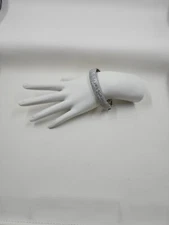 Epiphany Platinum Plated Diamonique Eternal Brilliant CZ Pave Bangle