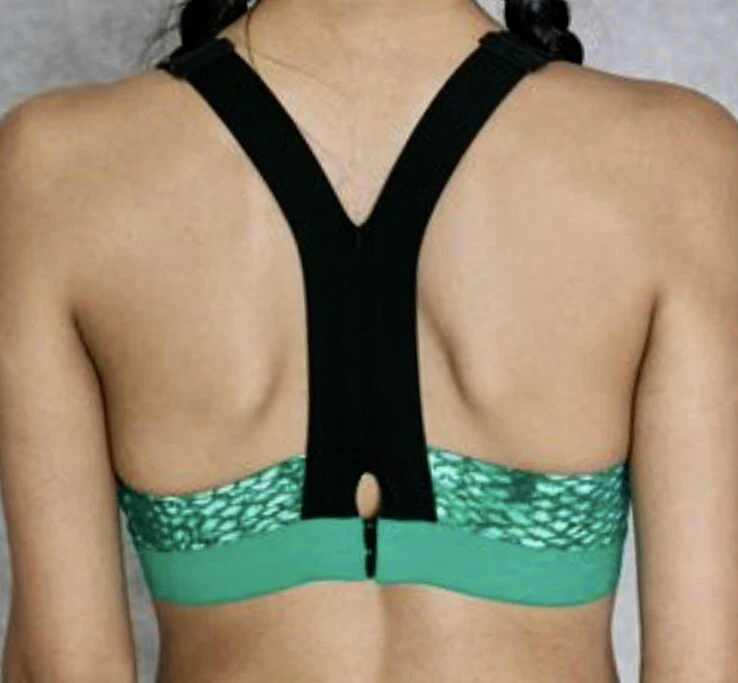 ADIDAS CMMTTD Chill высокой поддержки спортивный бюстгальтер зеленый печать новый женщин Sz M A/B чашка - Изображение 2 из 4