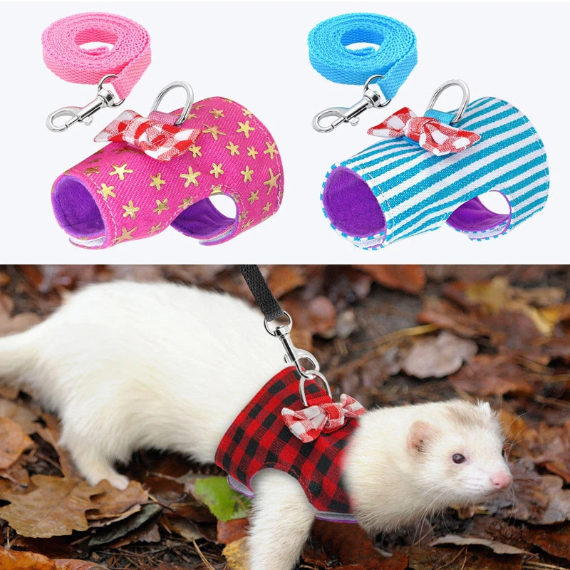 Adjustable Small Pet Harness Hamster Rat Rabbit Chest Strap Lead Leash Vest Rope - Image 4 of 4