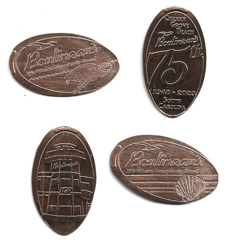 4 Copper elongated pennies (cents) BOULINEAU'S FOODS PLUS North Myrtle Beach SC