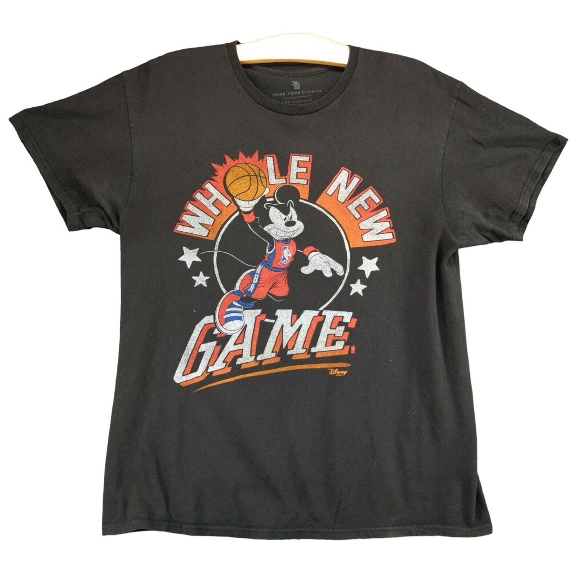 Disney X Junk Food NBA T Shirt Mens Size M Black Mickey Mouse 