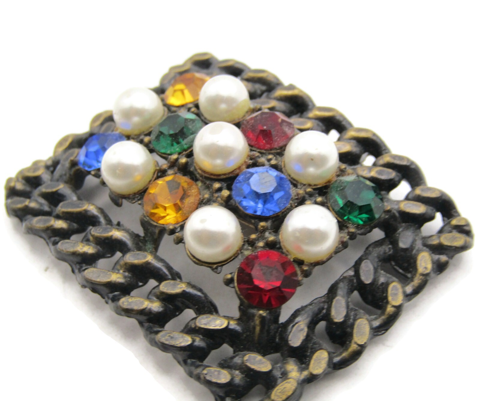 TipToe Shoe Clip Single Colorful Faux Jewel Design Metal