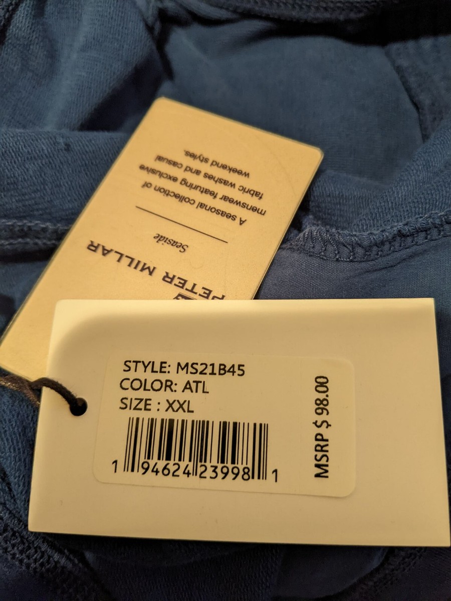 $98 Peter Millar Seaside Men`s Shorts Size 2XL 40 ATL Blue Cotton