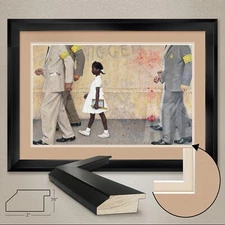 38W"x26H" PROBLEM WE LIVE WITH by NORMAN ROCKWELL - DOUBLE MATTE, GLASS & FRAME