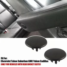 2x Black Rear Seat Armrest Bolt Cover Cap For 2007-2018 Chevy Suburban GMC Yukon